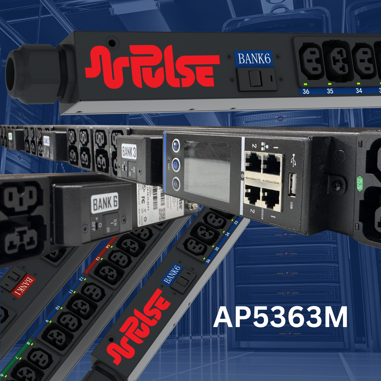 PULSE Advanced Smart rPDU AP5363M Metered 34.56kW 415V 60A 3PH 0U