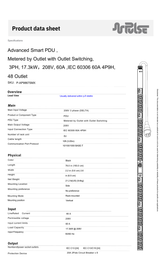 PULSE™ Advanced Smart rPDU AP 9867SMX Metered w Outlet Switching 17kW 208V 60A 3PH 0U