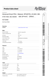 PULSE™ Advanced Smart rPDU P-AP 9888M Metered w Outlet Switching 23.0kW 208V 30A 3PH 0U
