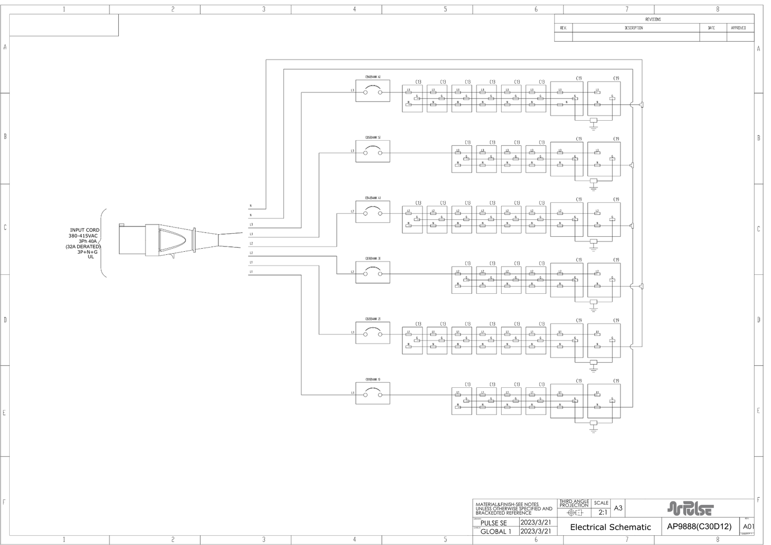 PULSE™ Advanced Smart rPDU P-AP 9888M Metered w Outlet Switching 23.0kW 208V 30A 3PH 0U